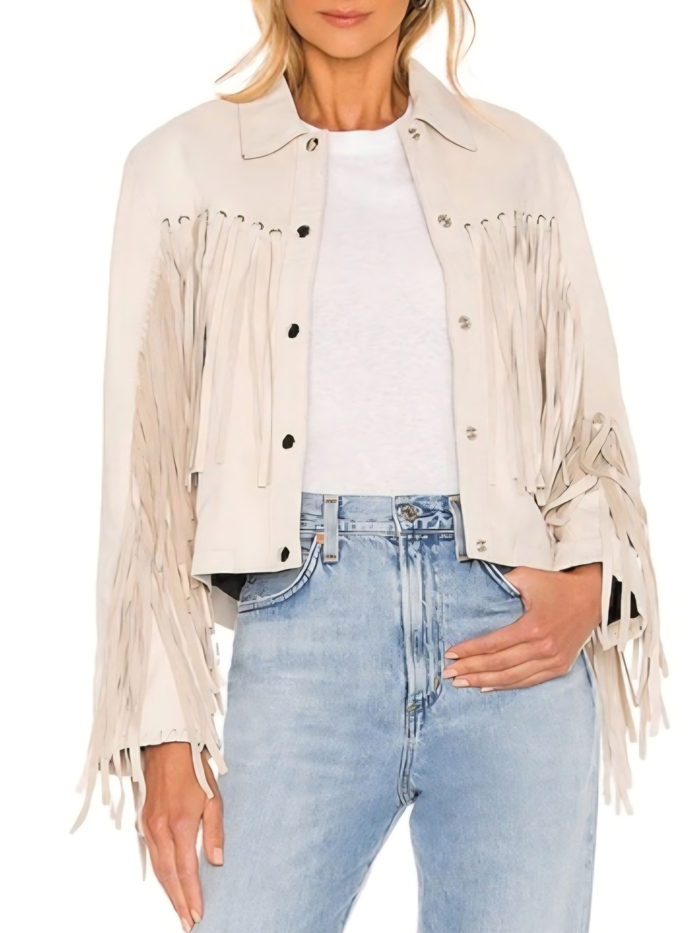 Understated Leather Mustang Jacket in Marshmallow